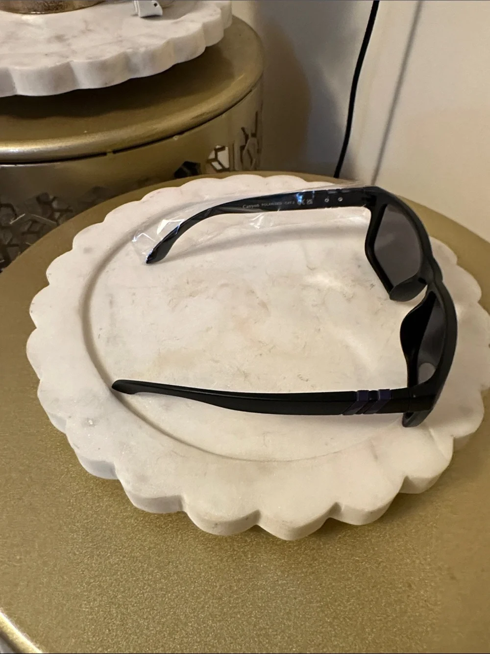 Men's Black Frame Sunglasses with Purple Mirrored Lenses
